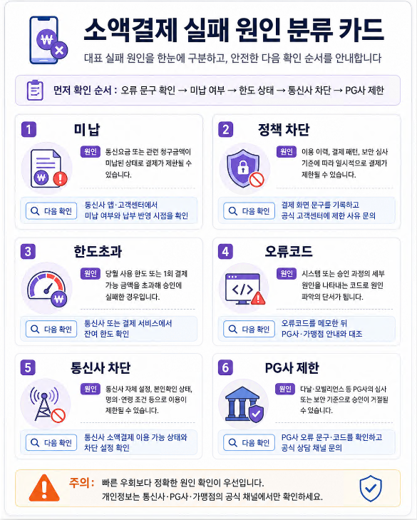 결제 문제 해결 안내 이미지